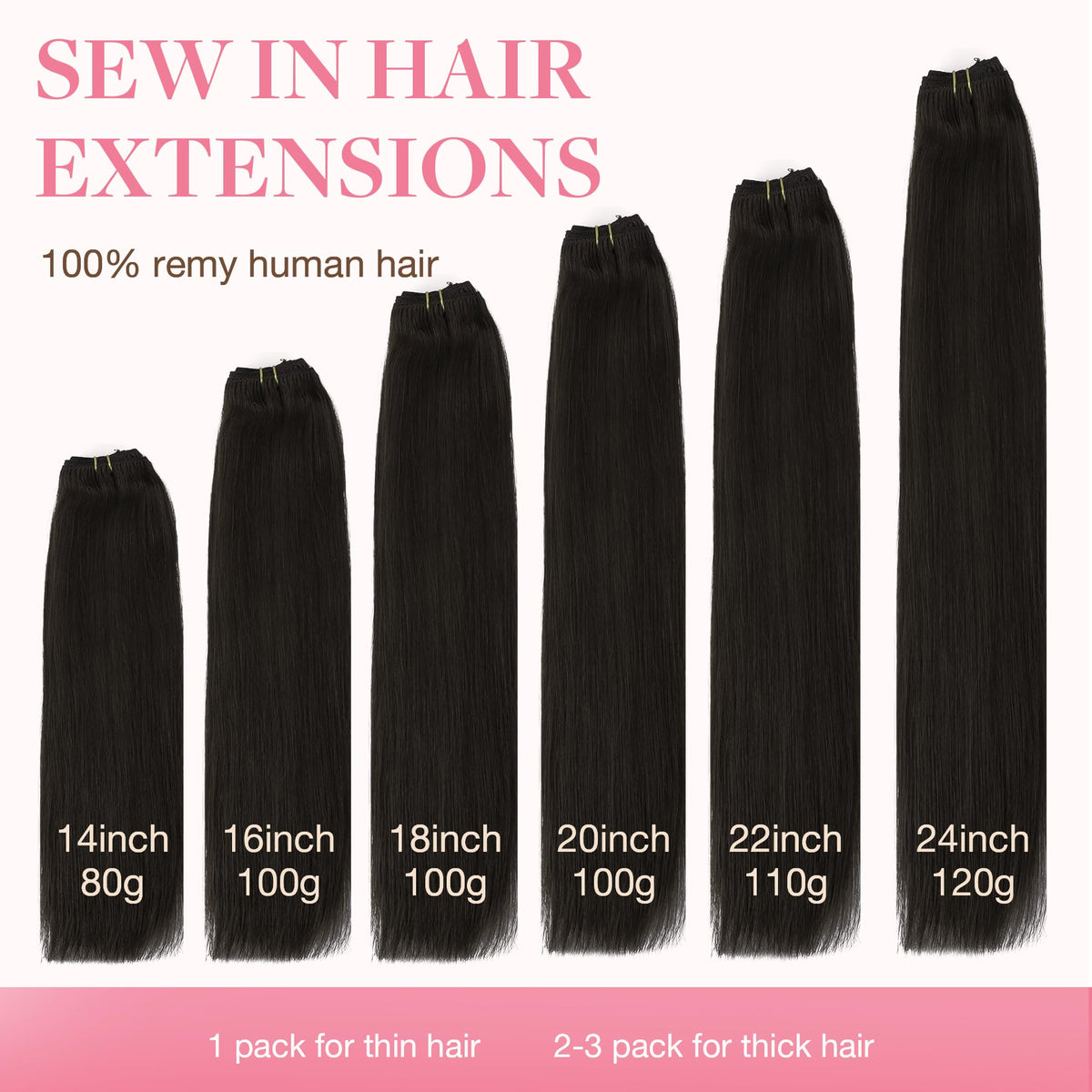 GOO GOO Sew In Hair Extensions 100g packaging