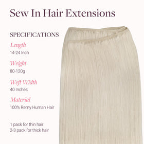 GOO GOO Sew In Hair Extensions 14In back view