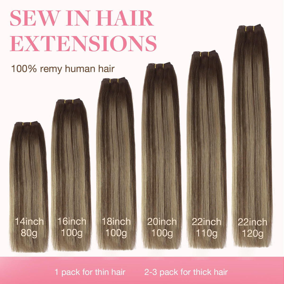 GOO GOO Sew In Hair Extensions 14In in various styling options