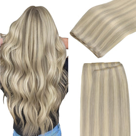 GOO GOO Sew In Hair Extensions 14In thick real human hair front view