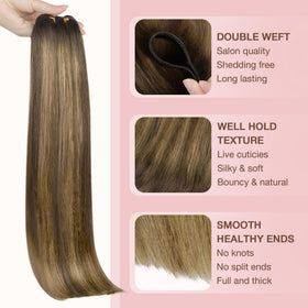 GOO GOO Sew in Hair Extensions 14Inch straight silky hair