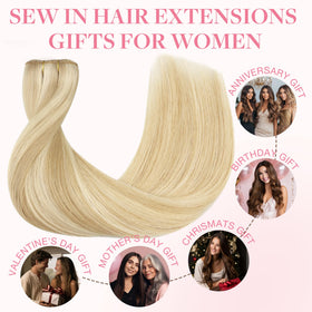GOO GOO Sew In Hair Extensions 16In 100g with styling tools