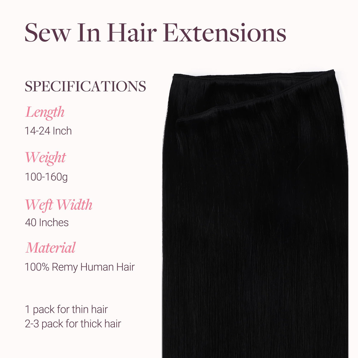 GOO GOO Sew In Hair Extensions 16In side view