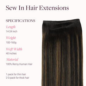 GOO GOO Sew In Hair Extensions 18In hair texture detail