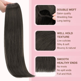 GOO GOO Sew in Hair Extensions 1C Mocha Brown styling options