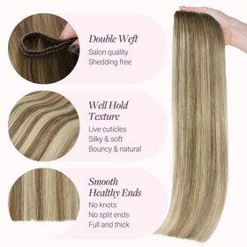 GOO GOO Sew In Hair Extensions 20In 100g displayed with styling tools
