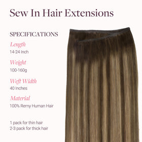 GOO GOO Sew In Hair Extensions 20In back view