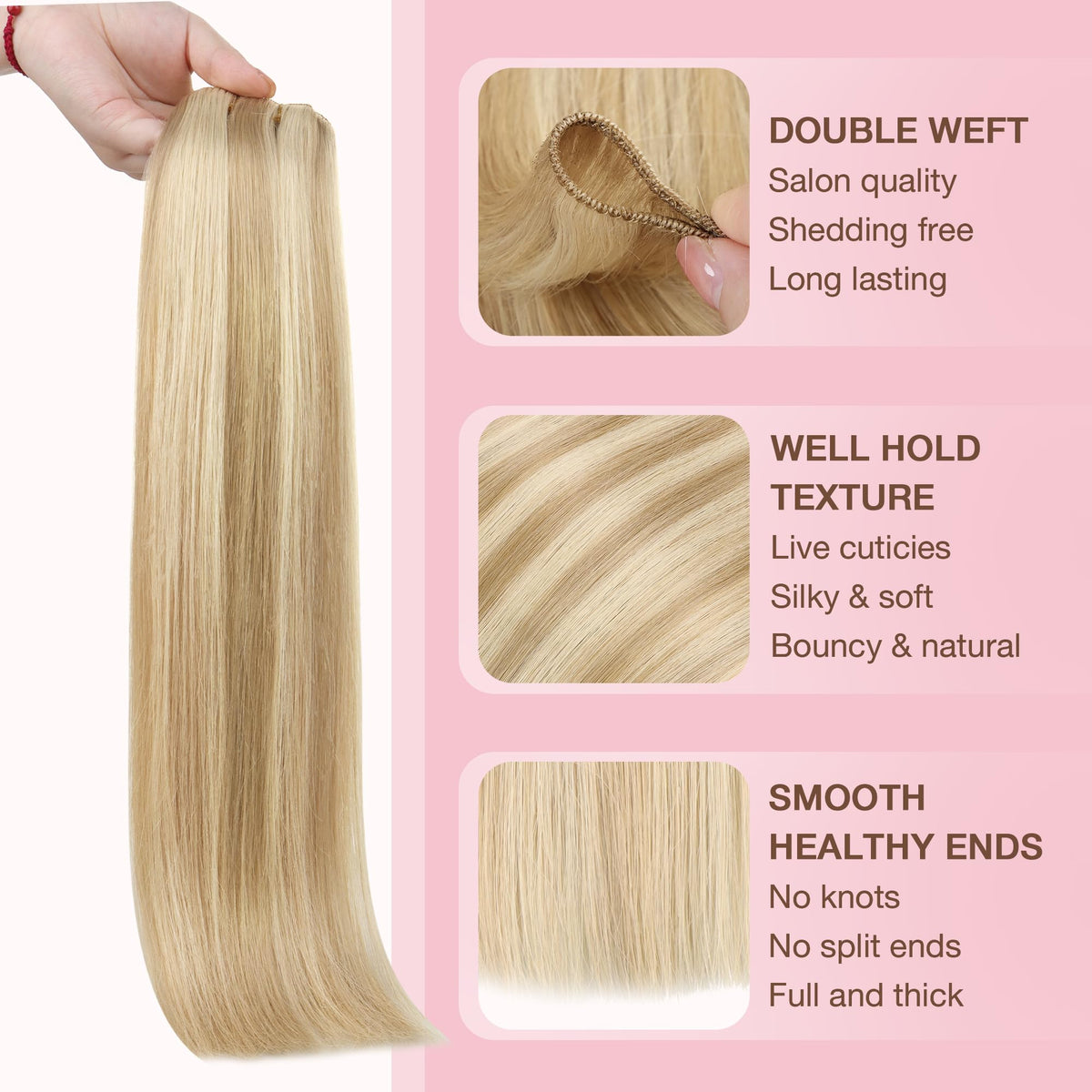 GOO GOO Sew In Hair Extensions 20In displayed with styling tools