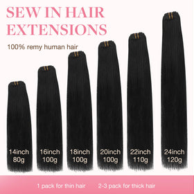 GOO GOO Sew In Hair Extensions 20In side view