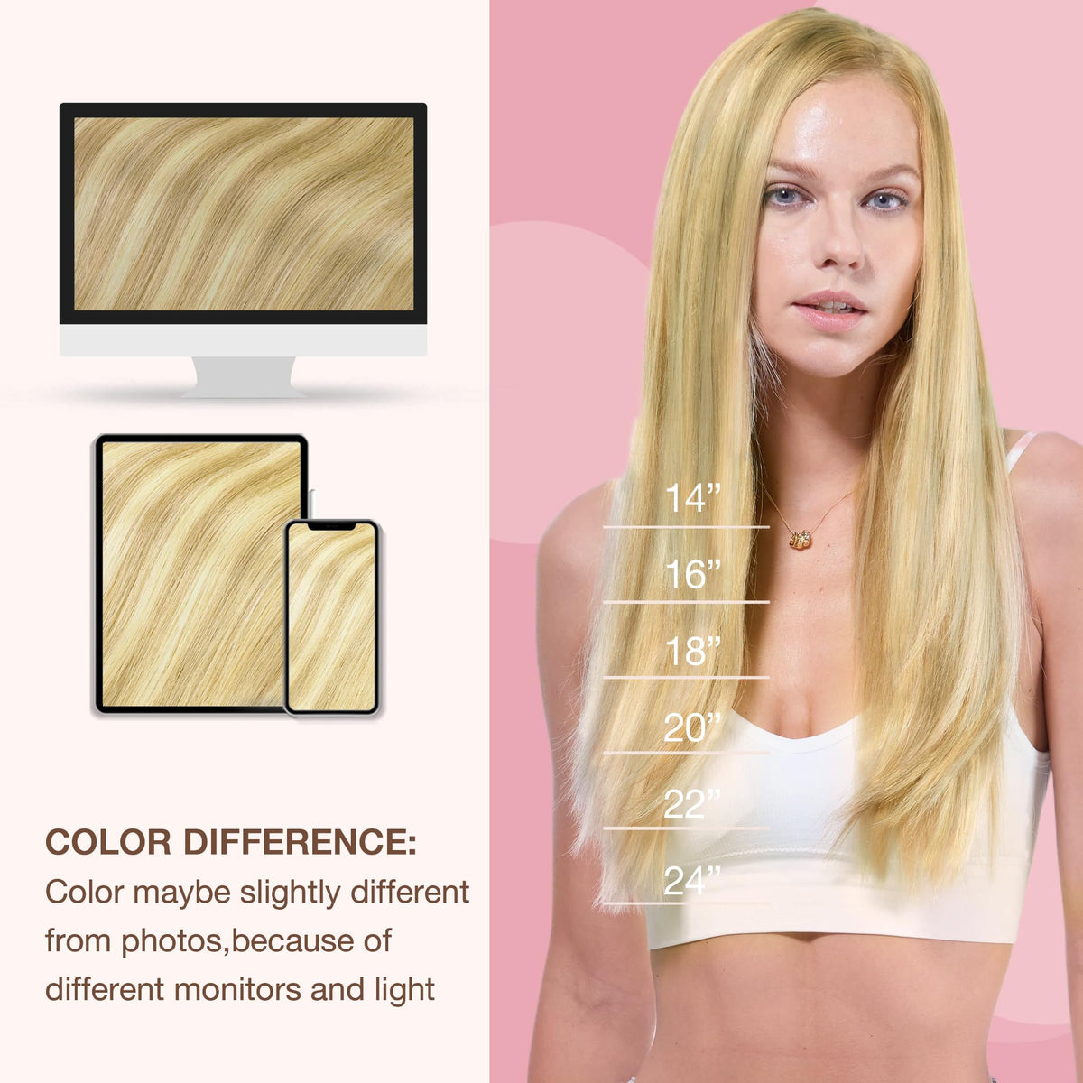 GOO GOO Sew in Hair Extensions 20inch with a wide-tooth comb