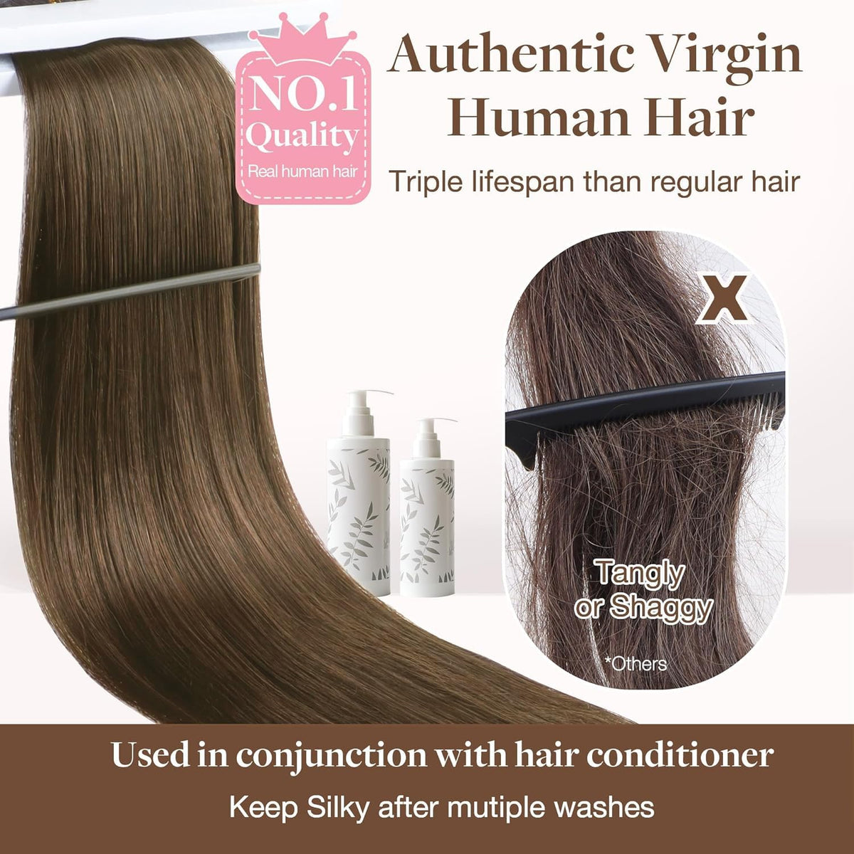 GOO GOO Sew in Hair Extensions 22 Inch Light Ash Brown packaging