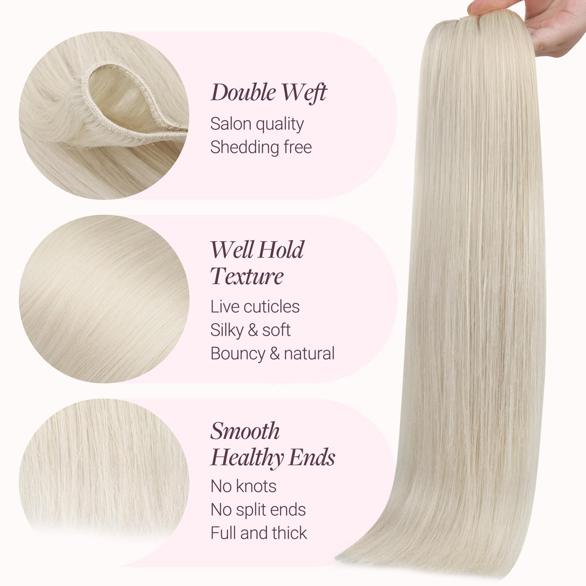 GOO GOO Sew In Hair Extensions 22In close-up of texture