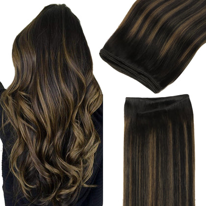 GOO GOO Sew In Hair Extensions 22In front view showing natural look