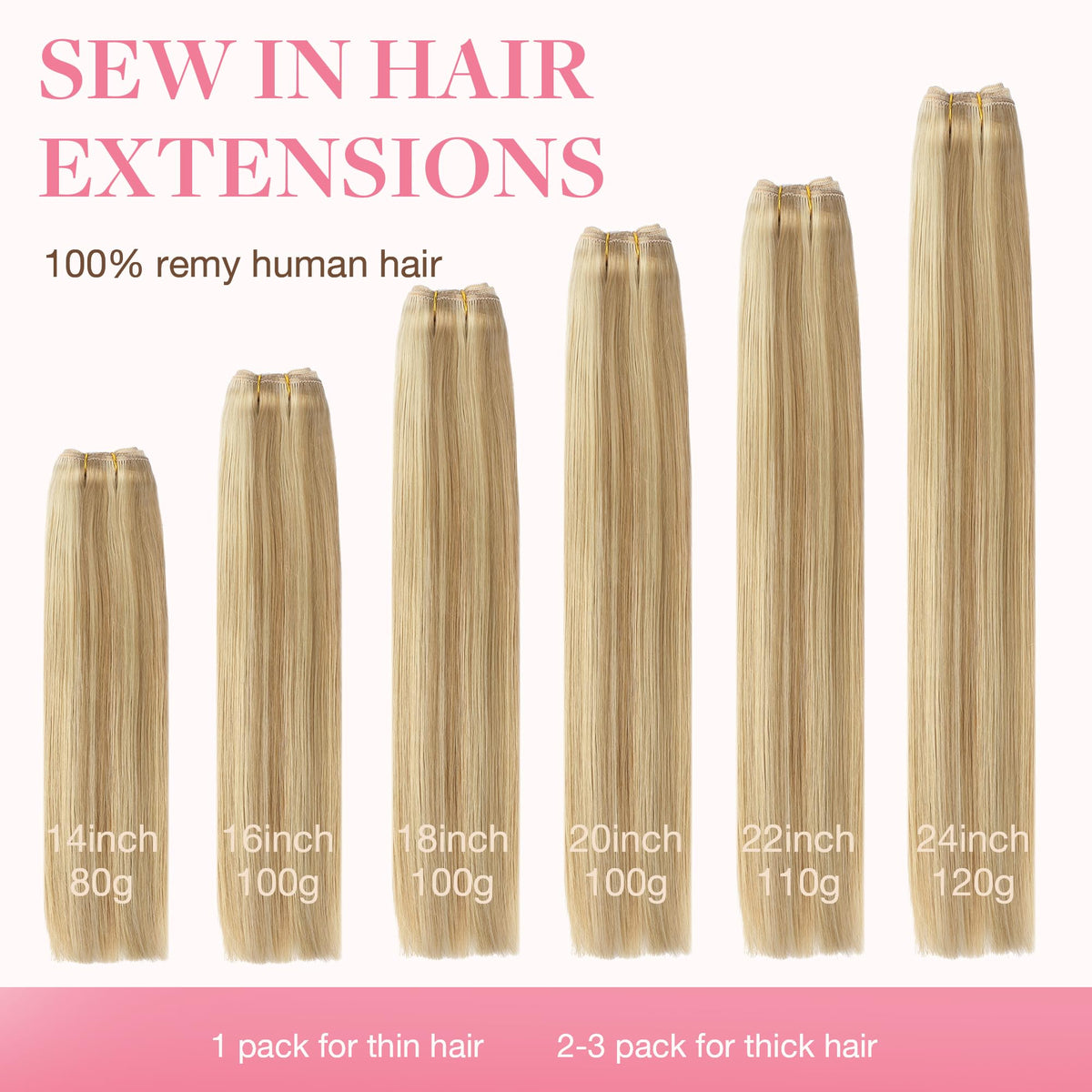 GOO GOO Sew In Hair Extensions 22In side view