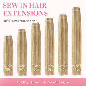 GOO GOO Sew In Hair Extensions 22In side view