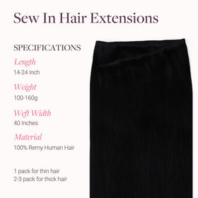 GOO GOO Sew In Hair Extensions 22In texture detail