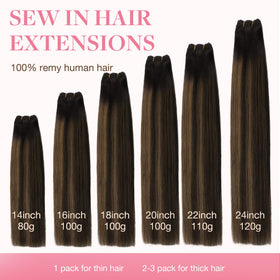 GOO GOO Sew In Hair Extensions 24In back view