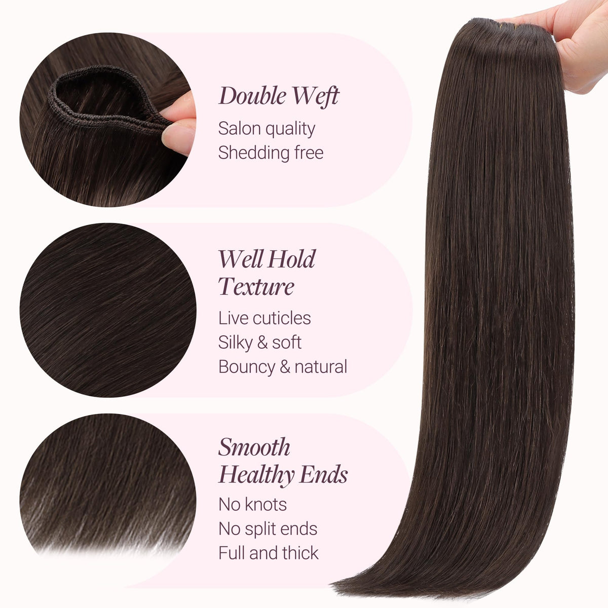 GOO GOO Sew In Hair Extensions 24In close-up of texture