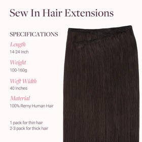 GOO GOO Sew In Hair Extensions 24In showing double weft