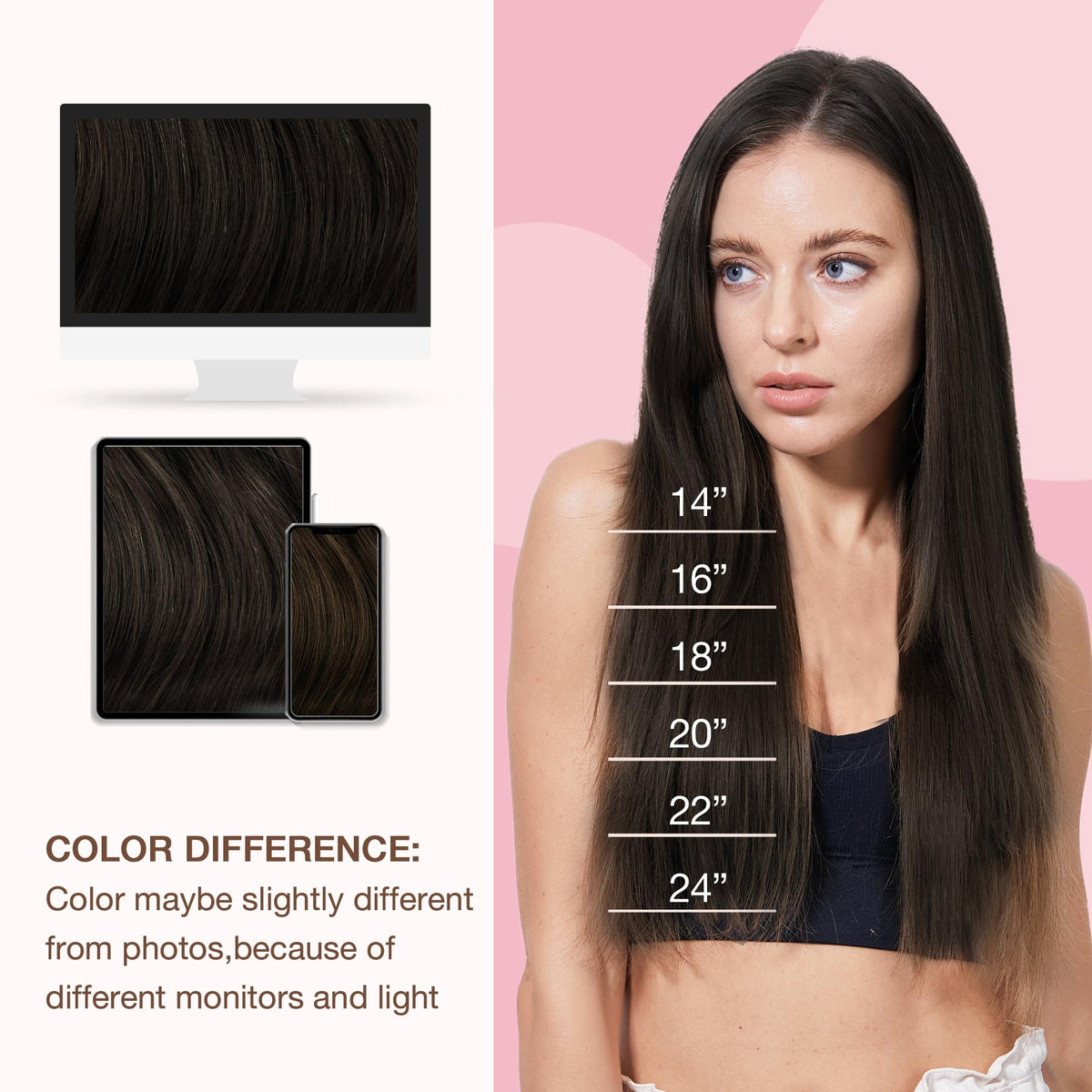 GOO GOO Sew In Hair Extensions 24In side view