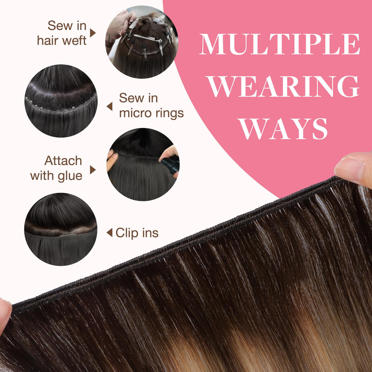 GOO GOO Sew In Hair Extensions 24In styled in hair