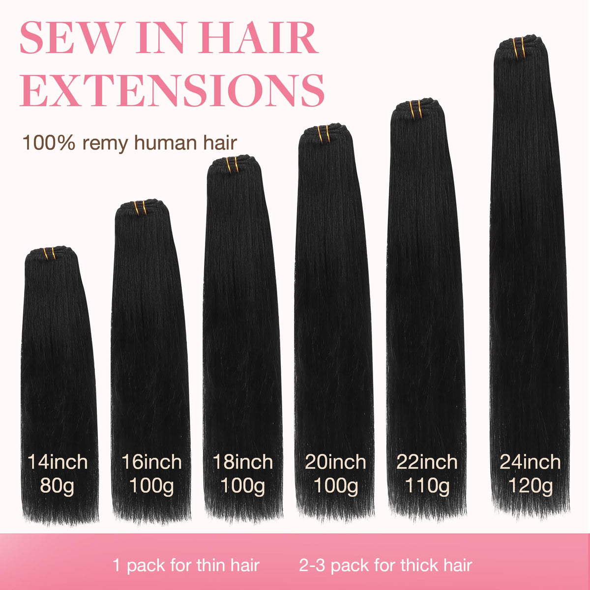 GOO GOO Sew In Hair Extensions 24In texture detail