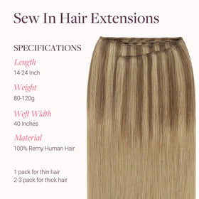GOO GOO Sew In Hair Extensions 24In with styling tools