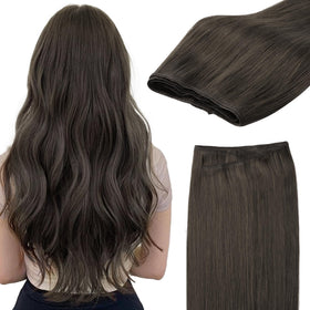 GOO GOO Sew in Hair Extensions 24inch Mocha Brown front view