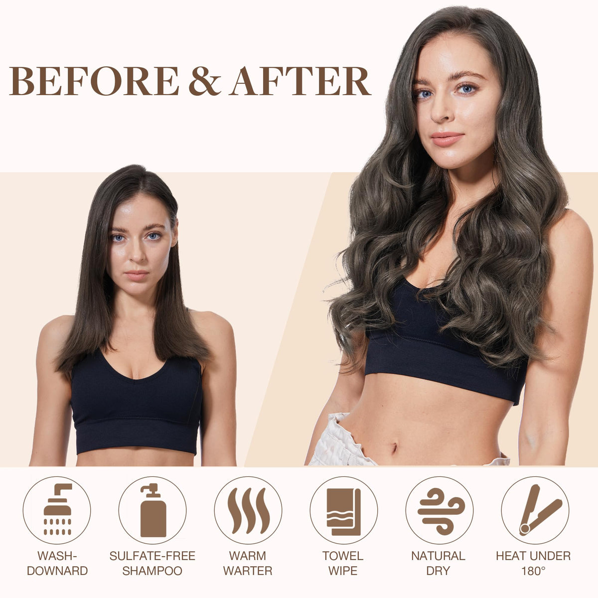 GOO GOO Sew in Hair Extensions 24inch Mocha Brown hair care manual