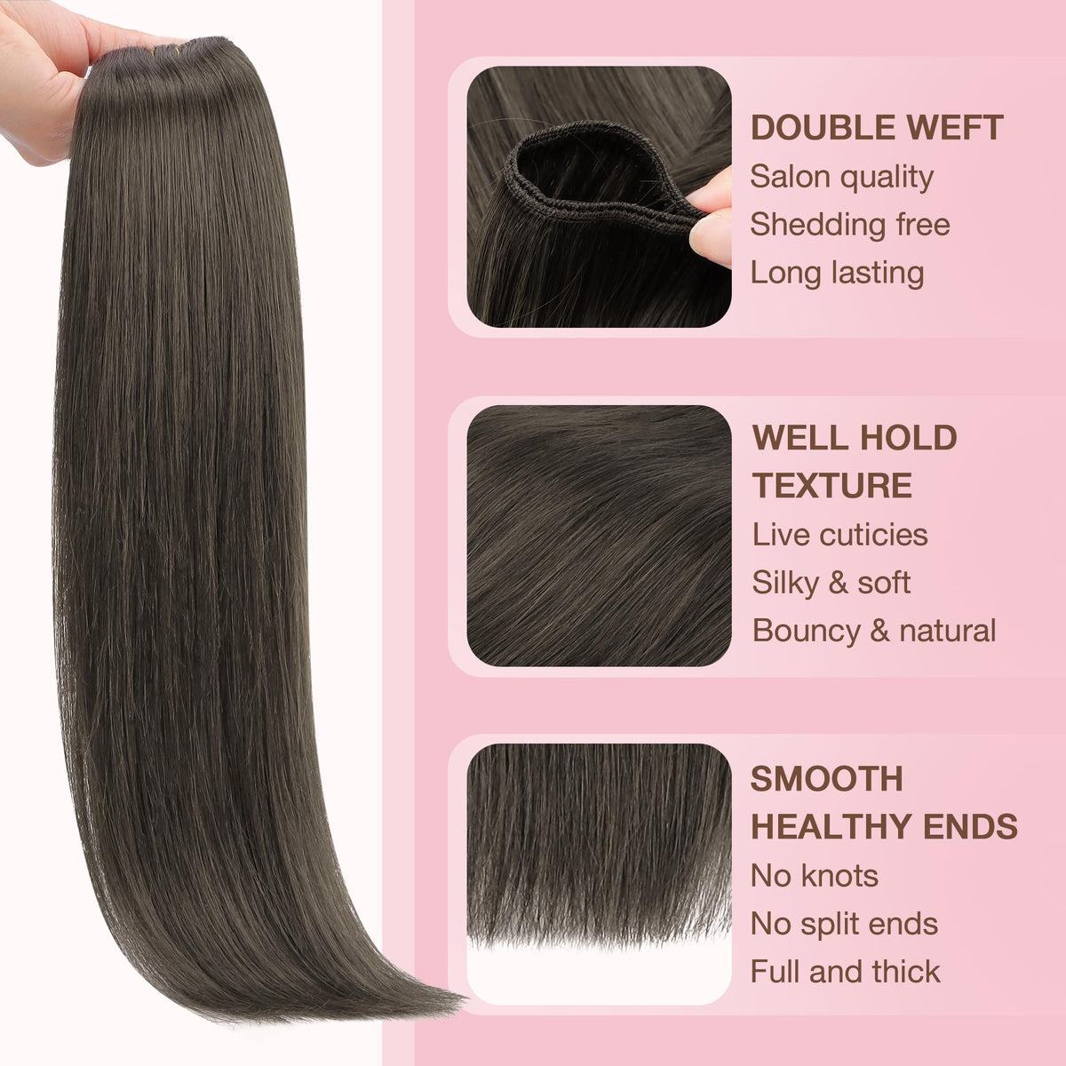 GOO GOO Sew in Hair Extensions 24inch Mocha Brown packaging