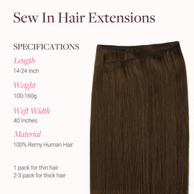 GOO GOO Sew In Hair Extensions back view