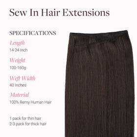 GOO GOO Sew In Hair Extensions back view