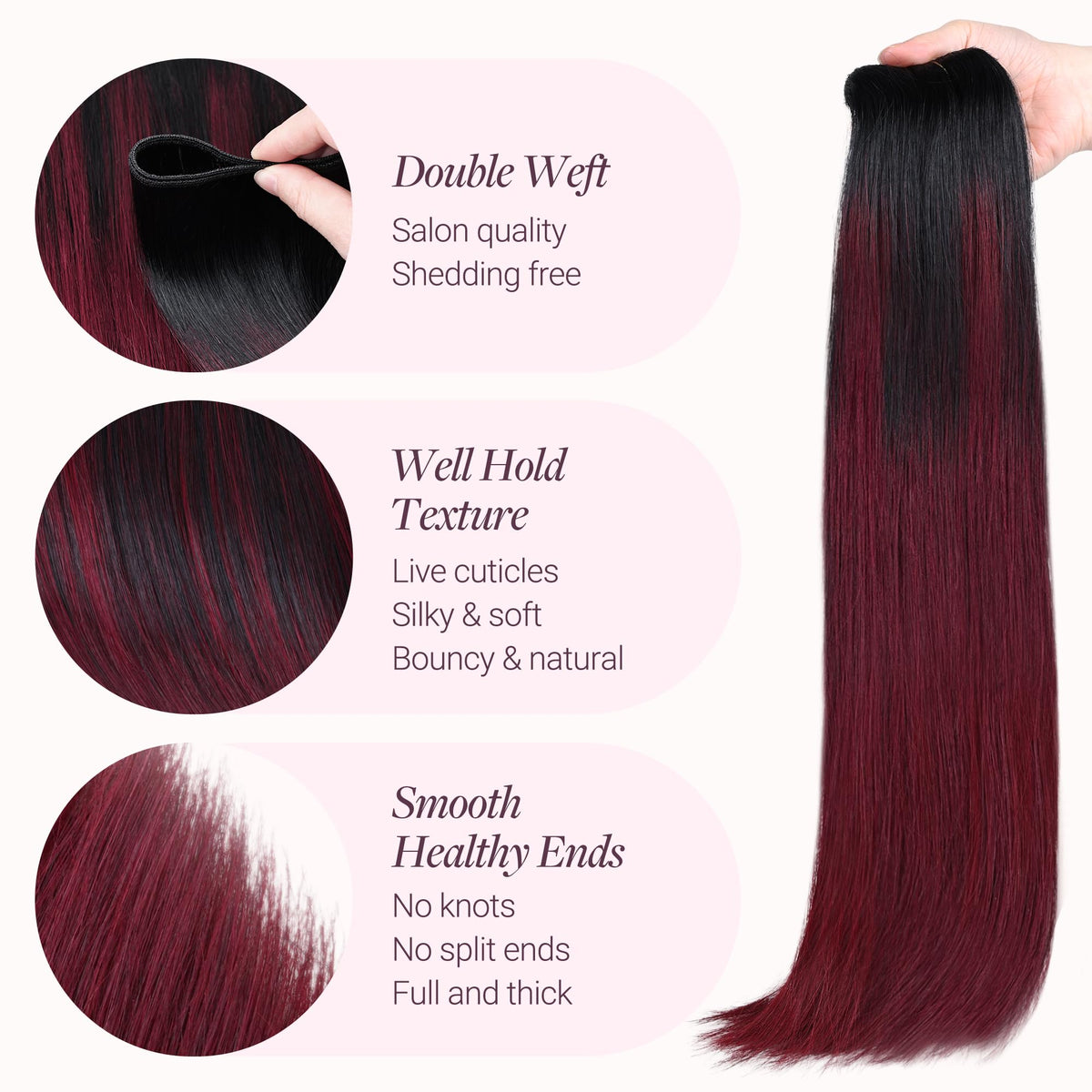 GOO GOO Sew In Hair Extensions close-up of weft