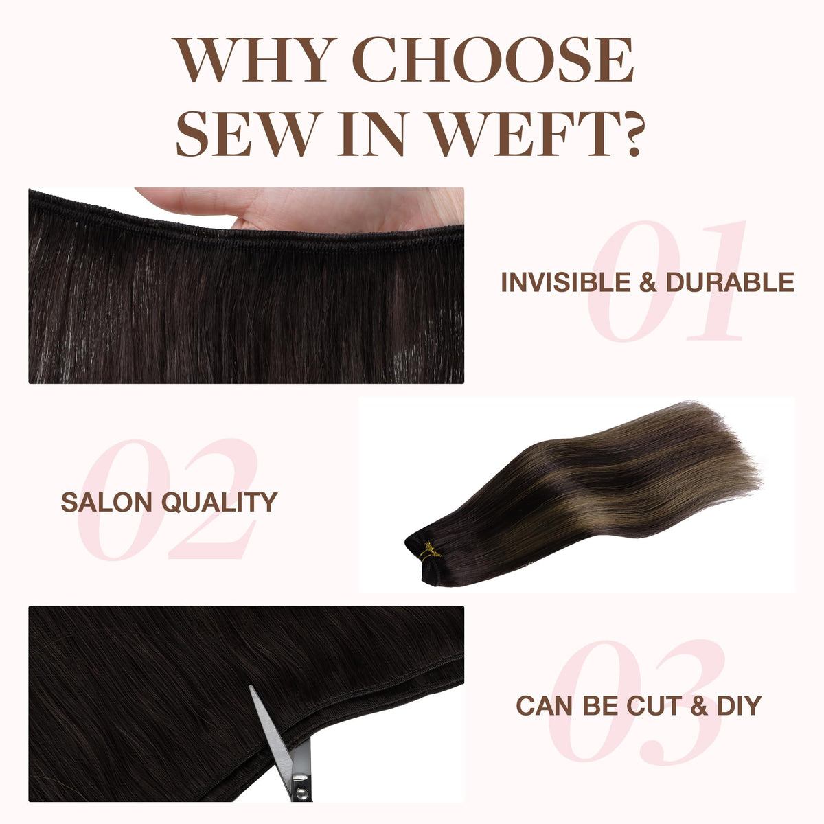 GOO GOO Sew In Hair Extensions in natural light