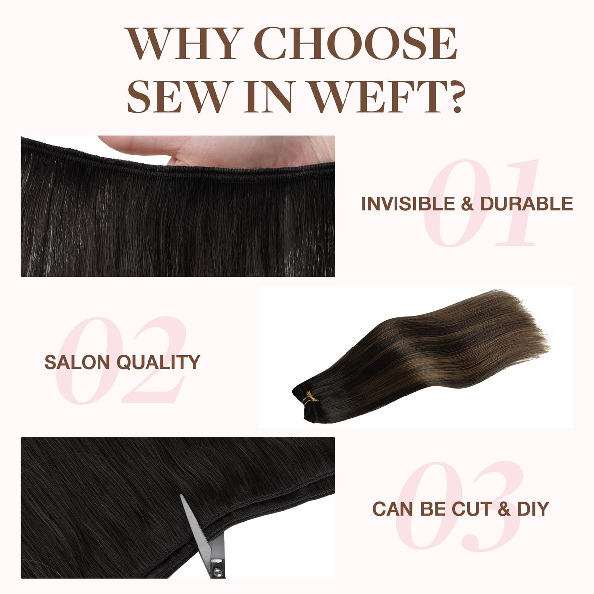 GOO GOO Sew In Hair Extensions in natural light