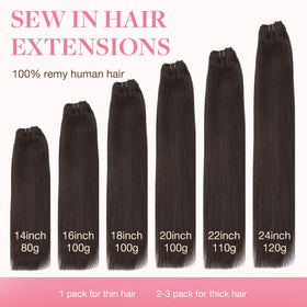 GOO GOO Sew In Hair Extensions showing customizable width
