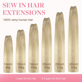 GOO GOO Sew in Hair Extensions showing customizable width