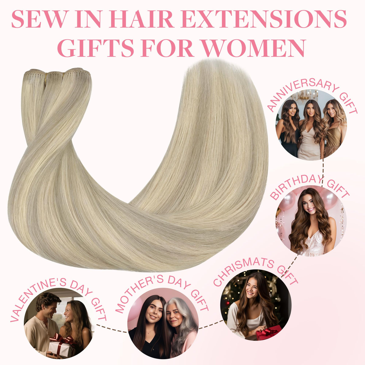 GOO GOO Sew In Hair Extensions showing versatility in styling