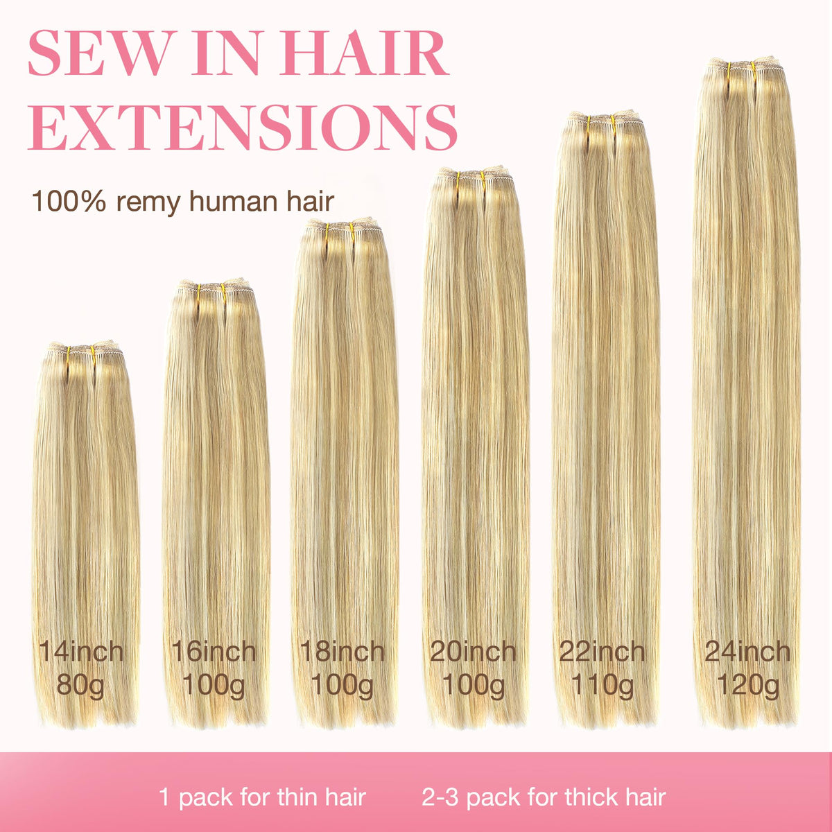 GOO GOO Sew in Hair Extensions styled in hair