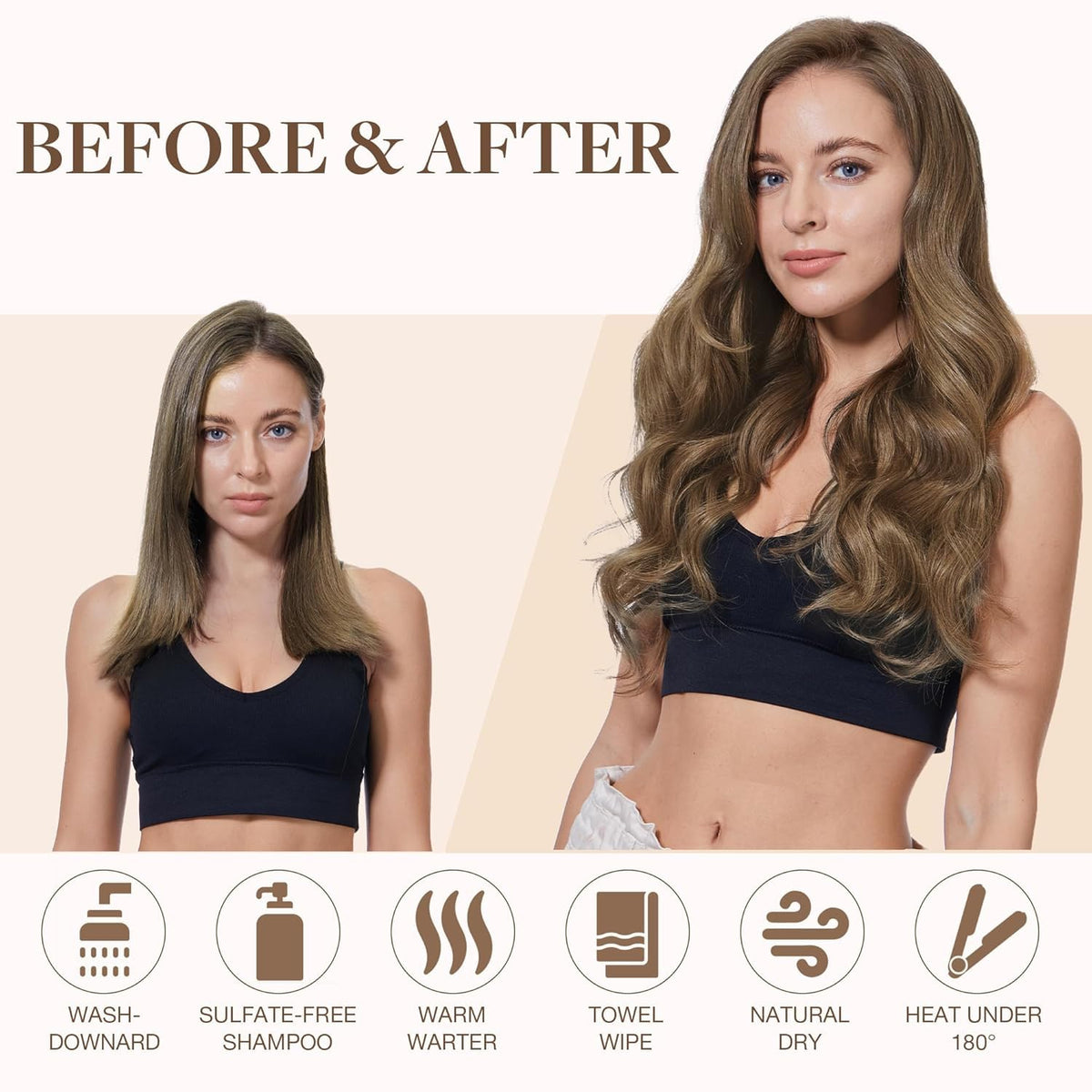 GOO GOO Sew in Hair Extensions with styling tools