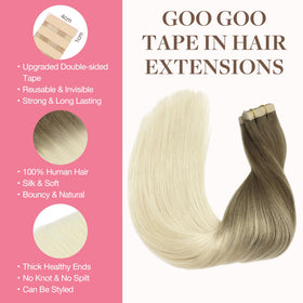 GOO GOO Tape in Hair Extensions 10" 40pcs #9/60 packaging