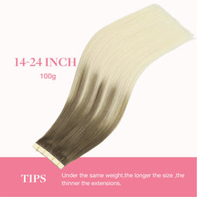 GOO GOO Tape in Hair Extensions 10" heat styling demonstration