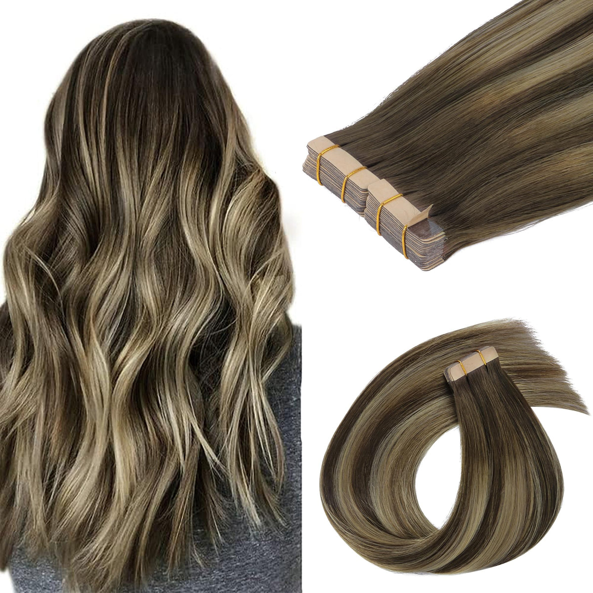 GOO GOO Tape in Hair Extensions 10-inch #4/26/4 front view