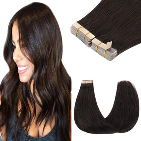 GOO GOO Tape in Hair Extensions 10 inch dark brown front view