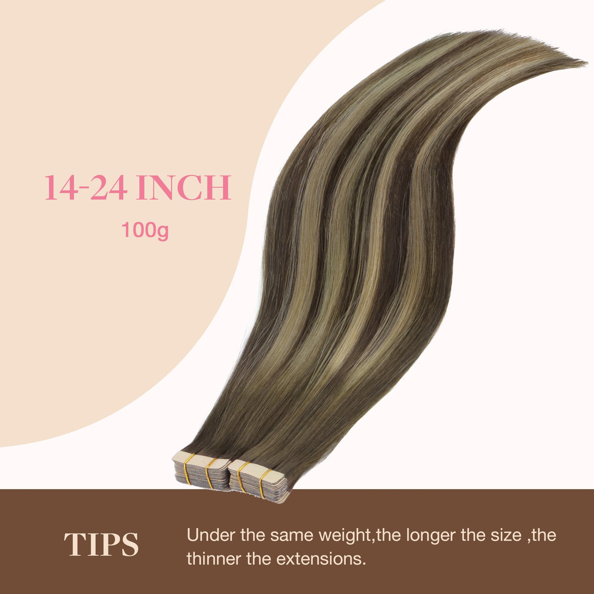 GOO GOO Tape in Hair Extensions 10-inch length comparison