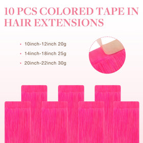 GOO GOO Tape in Hair Extensions 10-inch Pink close-up of tape