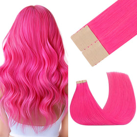 GOO GOO Tape in Hair Extensions 10-inch Pink front view