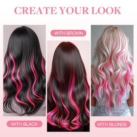 GOO GOO Tape in Hair Extensions 10-inch Pink showing texture
