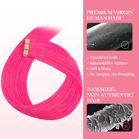 GOO GOO Tape in Hair Extensions 10-inch Pink styled on model