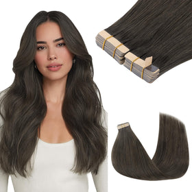 GOO GOO Tape in Hair Extensions 10" Mocha Brown front view